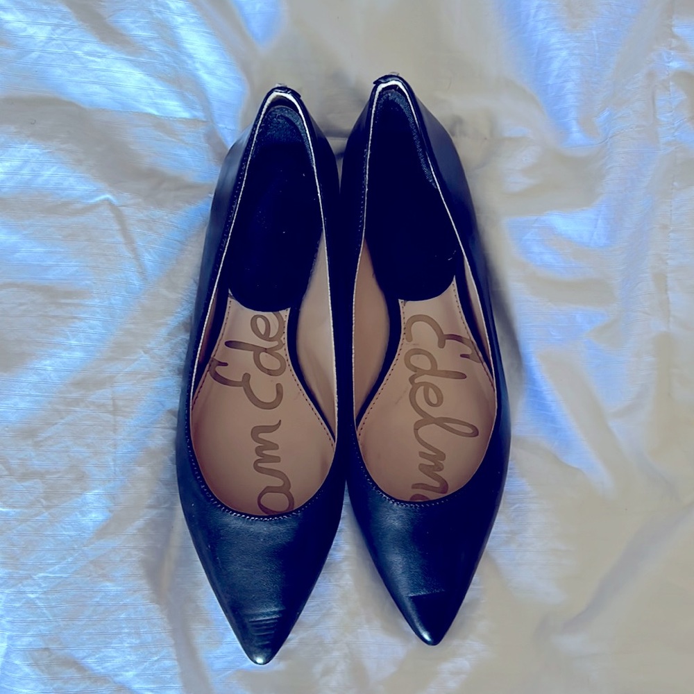 Sam Edelman Black Leather Pointy Flats